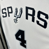 Sa Spurs FOX #4 White Top Quality Hot Pressing NBA Jersey