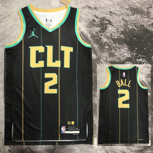 22/23 HORNETS BALL #2 Black City Edition Top Quality Hot Pressing NBA Jersey