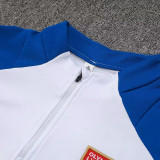 24/25 Lyon White &Blue Half Pull Tracksuit  (白色、半拉链)