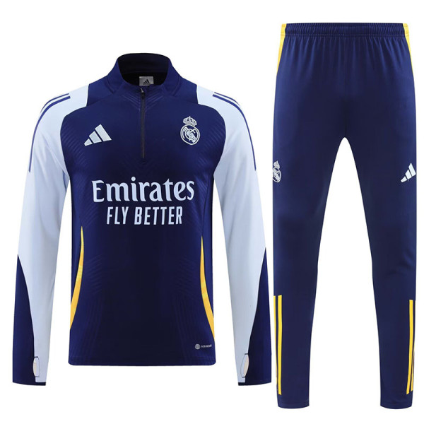 24/25 RMA Sapphire Blue Player version Half Pull Tracksuit (球员版、半拉链)