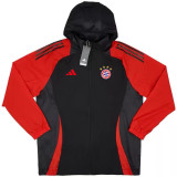 24/25 Bayern Red & Black Hooded Windbreaker