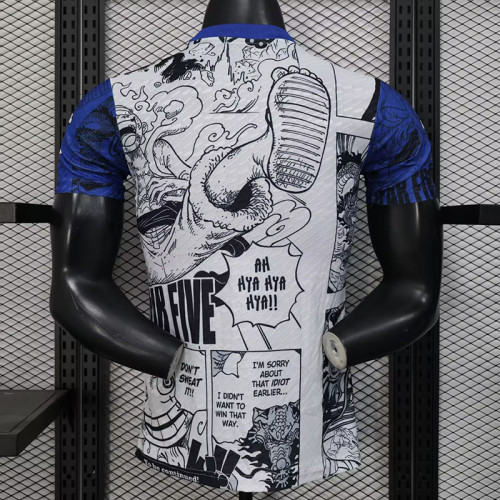 25/26 Japan One Piece White Blue Player Version  Soccer Jersey