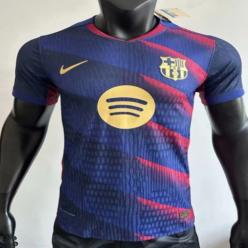 25/26 BAR Tricolor pattern Special Edition  Player Version Soccer Jersey(黄胸花)