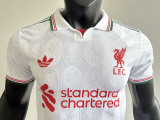 25/26  LIV Team Logo Steel Pattern  Edition  White Player Version Soccer Jersey