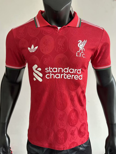25/26  LIV Team Logo Steel Pattern  Edition  Red Player Version Soccer Jersey