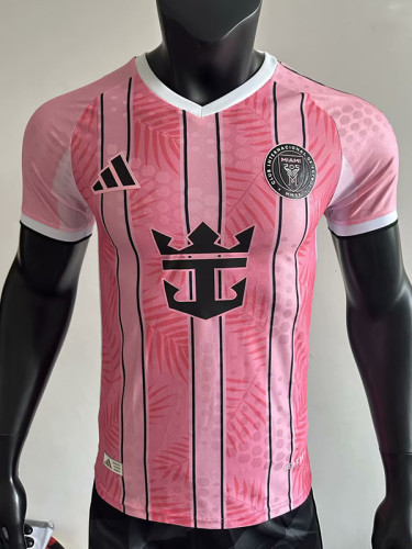 25/26 Inter Miami  Leaf patterns  Pink  Player Version  Polo Shirts