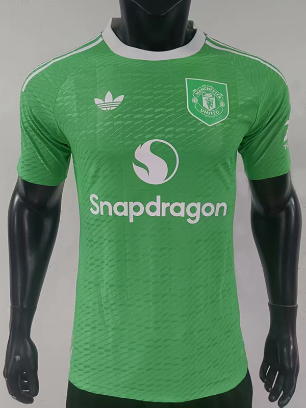 25/26 Man Utd Goalkeeper Green Player Version Soccer Jersey