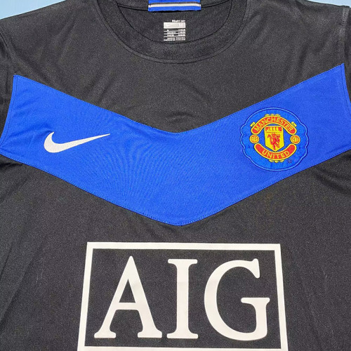 2009/2010 Man Utd Away  Long Sleeve Retro Soccer Jersey