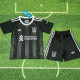 25/26  LIV Grey Black Goalkeeper Kids  Soccer Jersey（肩上三白边）