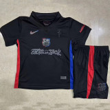 24/25 BAR  Away  Kids  Soccer Jersey(灰胸字广告）
