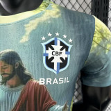 25/26 Brazil Christ statue Sky Blue  Player Version Soccer Jersey