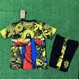 2025 Brazil Jesus Statue Northern Cardinal Yellow Kids  Soccer Jersey