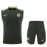 25/26  CHE Army Green Tank top and shorts suit