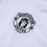 25/26 Man Utd White  Half Pull Tracksuit #B2537 (半拉链)