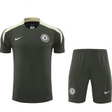 25/26 CHE Army Green Training Shorts Suit