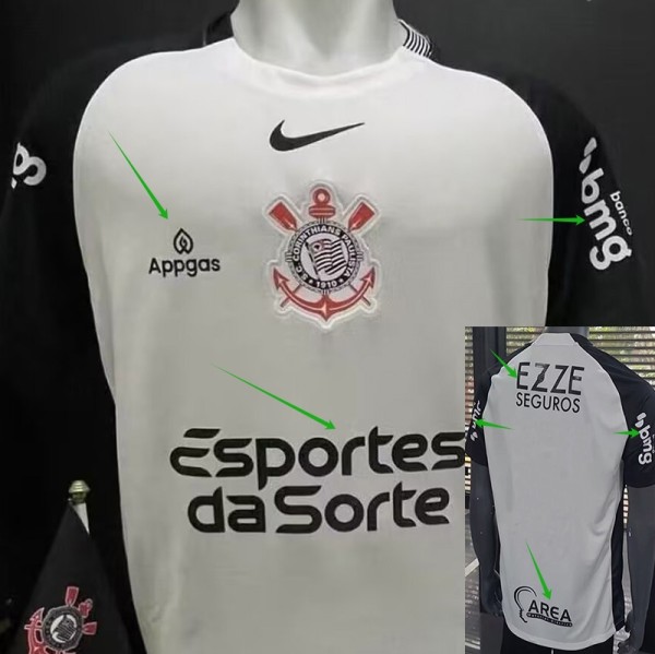 25/26 Corinthians Home Player Version Soccer Jersey(Print all sponsors、全广告)