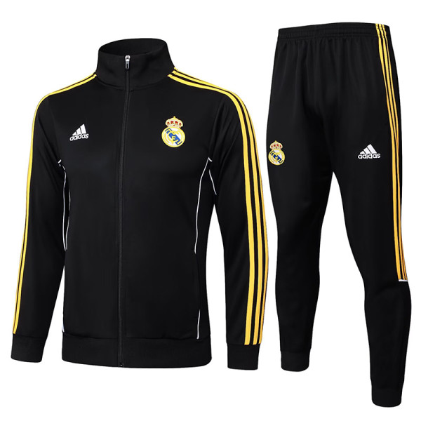 25/26 RMA Black Retro Jacket Tracksuit#A2529(黄袖边）