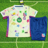 25 /26 BAR Light Yellow Special Edition  Kids Soccer Jersey(绿色大胸花）