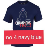 2025 PSG Navy Blue Champions League pure cotton T-shirt#NO.4(纯棉 、海军蓝 ）