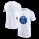 2025 PSG White  Champions  pure cotton T-shirt(纯棉 、白胸前蓝标）