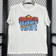 2025 T256  Summer Breeze  White  Pure Cotton  Blue T-shirt