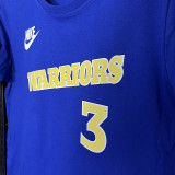 2025 T259 Warriors  PAUL #3 NK Blue  Pure Cotton  Blue T-shirt
