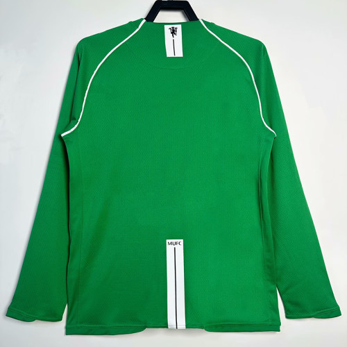 2007/2008 Man Utd Goalkeeper Green Long Sleeve  Retro Soccer Jersey