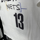 2025 T251  Nets HARDEN # 13 NK White  Pure Cotton  Blue T-shirt