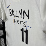 2025 T252  Nets IRVING # 11 NK White  Pure Cotton  Blue T-shirt