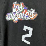 2025 T261 Clippers  LEONARD #12 NK Black  Pure Cotton  Blue T-shirt