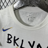 2025 T252  Nets IRVING # 11 NK White  Pure Cotton  Blue T-shirt