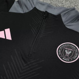 24/25 Inter Miami Black  Kids Half Pull Tracksuit  (童装、半拉链)