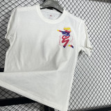 2025 T246 Flying Man White  Pure Cotton  Blue T-shirt(小标）