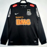2012/2013 Santos FC Black Long Sleeve Retro Soccer Jersey