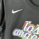 2025 T261 Clippers  LEONARD #12 NK Black  Pure Cotton  Blue T-shirt