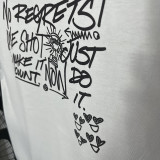 2025 T258  Graffiti NK White  Pure Cotton  Blue T-shirt