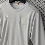 25/26 Germany White 125th Anniversary Edition  Long Sleeve  Fans Soccer Jersey(White Logo)\白色队标