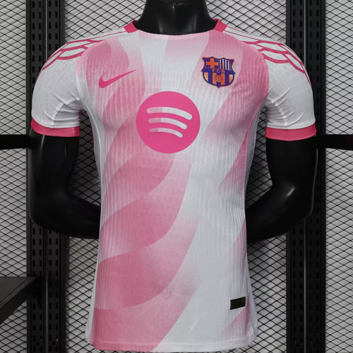 25/26 BAR  Special Edition Pink Player Version Soccer Jersey(粉胸花）