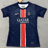 24/25 PSG Home Champion Edition  Women  Soccer Jersey(With stars)(前后带星）女