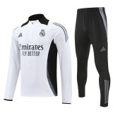 24/25 RMA White  Half Pull  Kids tracksuit  (童装白配黑裤、半拉链)