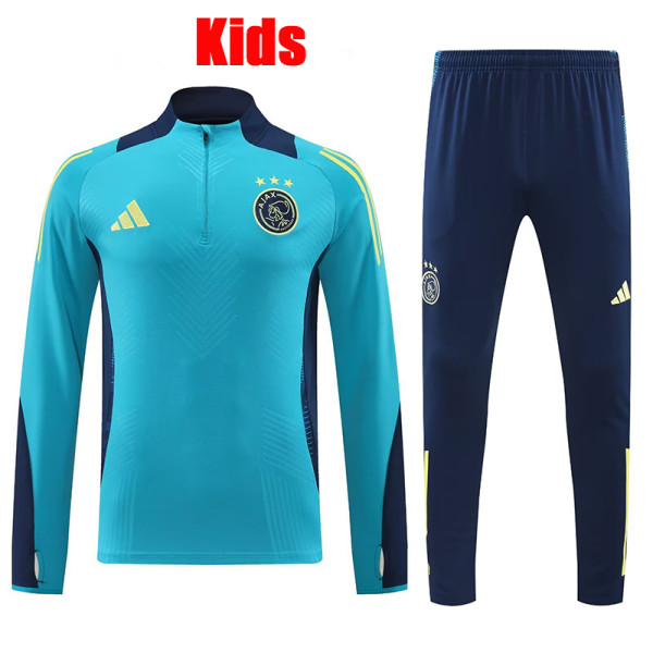 24/25 Ajax Sky Blue Half Pull Kids tracksuit (半拉链、童装)