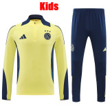 24/25  Ajax Yellow Half Pull  Kids tracksuit (半拉链、童装)