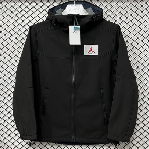 2025  RK907 JD Black Thickened Assault  Hooded Windbreaker (加厚冲锋衣）