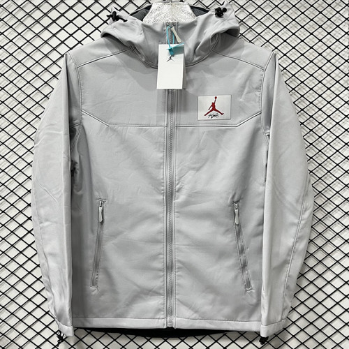 2025  RK907 JD  Grey  Thickened Assault  Hooded Windbreaker (加厚冲锋衣）