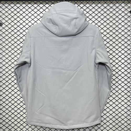 2025  RK907 JD  Grey  Thickened Assault  Hooded Windbreaker (加厚冲锋衣）