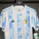 2021  Argentina Home  Player Version Soccer Jersey（Messi#10)左右21美洲带章+胸前字带美洲杯图