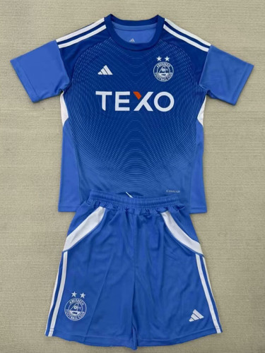 25/26 Aberdeen  Goalkeeper Blue Kids Soccer Jersey