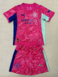 25/26 Man City Goalkeeper Purple Kids Soccer Jersey