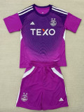 25/26 Aberdeen  Goalkeeper Purple Kids Soccer Jersey