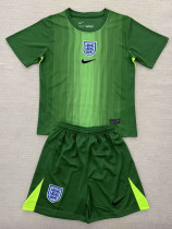 25/26 England Goalkeeper Green  Kids Soccer Jersey